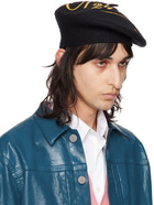 Vivienne Westwood Black 'Open 24 Hours' Beret