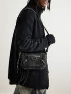 Balenciaga - Le Cagole XS Studded Washed-Denim Messenger Bag