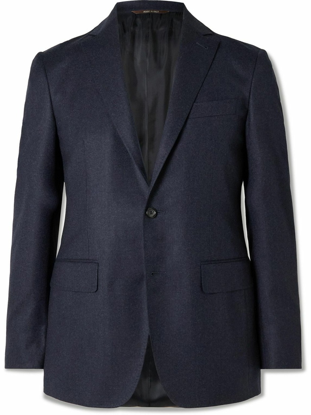 Photo: Canali - Kei Slim-Fit Wool-Flannel Suit Jacket - Blue