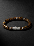 John Hardy - Heishi Sterling Silver Tiger Eye Beaded Bracelet - Brown