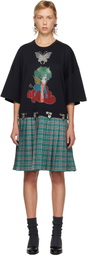 Chopova Lowena Black & Green Spaced Out T-Shirt Minidress