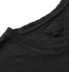 120% - Garment-Dyed Mélange Linen T-Shirt - Black