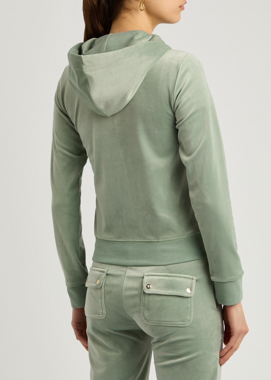 Juicy Couture Robertson Hooded Velour Sweatshirt Green