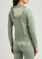 Juicy Couture Robertson Hooded Velour Sweatshirt Green