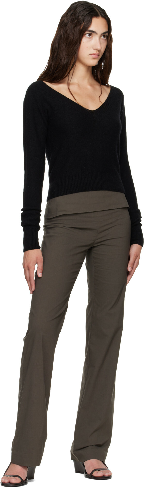 Baserange Black Tier V-Neck Sweater