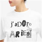 Aries Women's J'Adoro Ransom T-Shirt in White