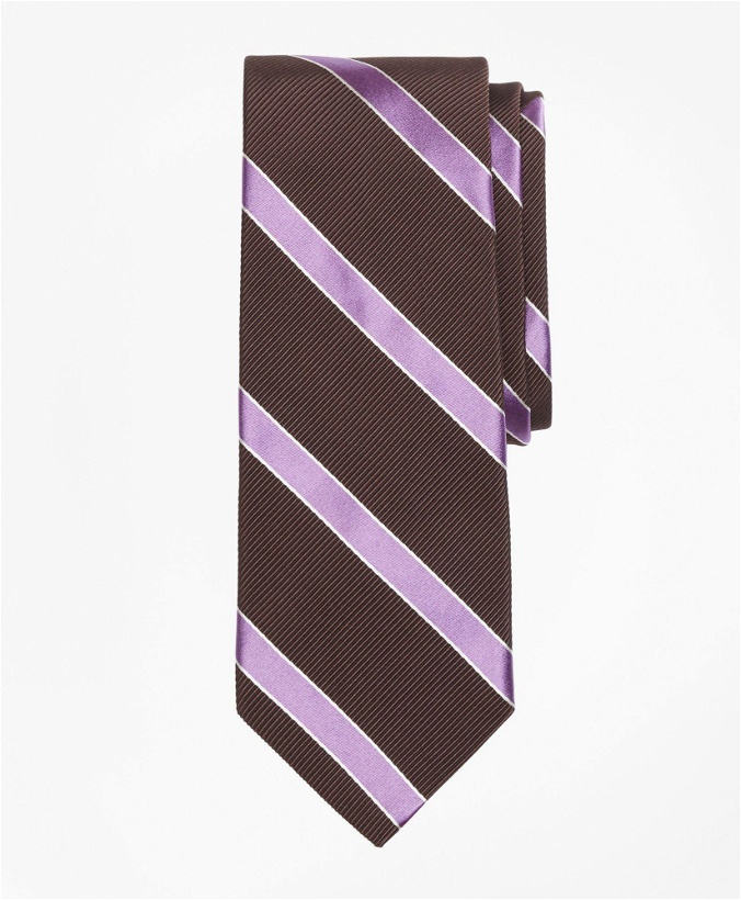 Photo: Brooks Brothers Men's Mogador Framed Stripe Tie | Brown