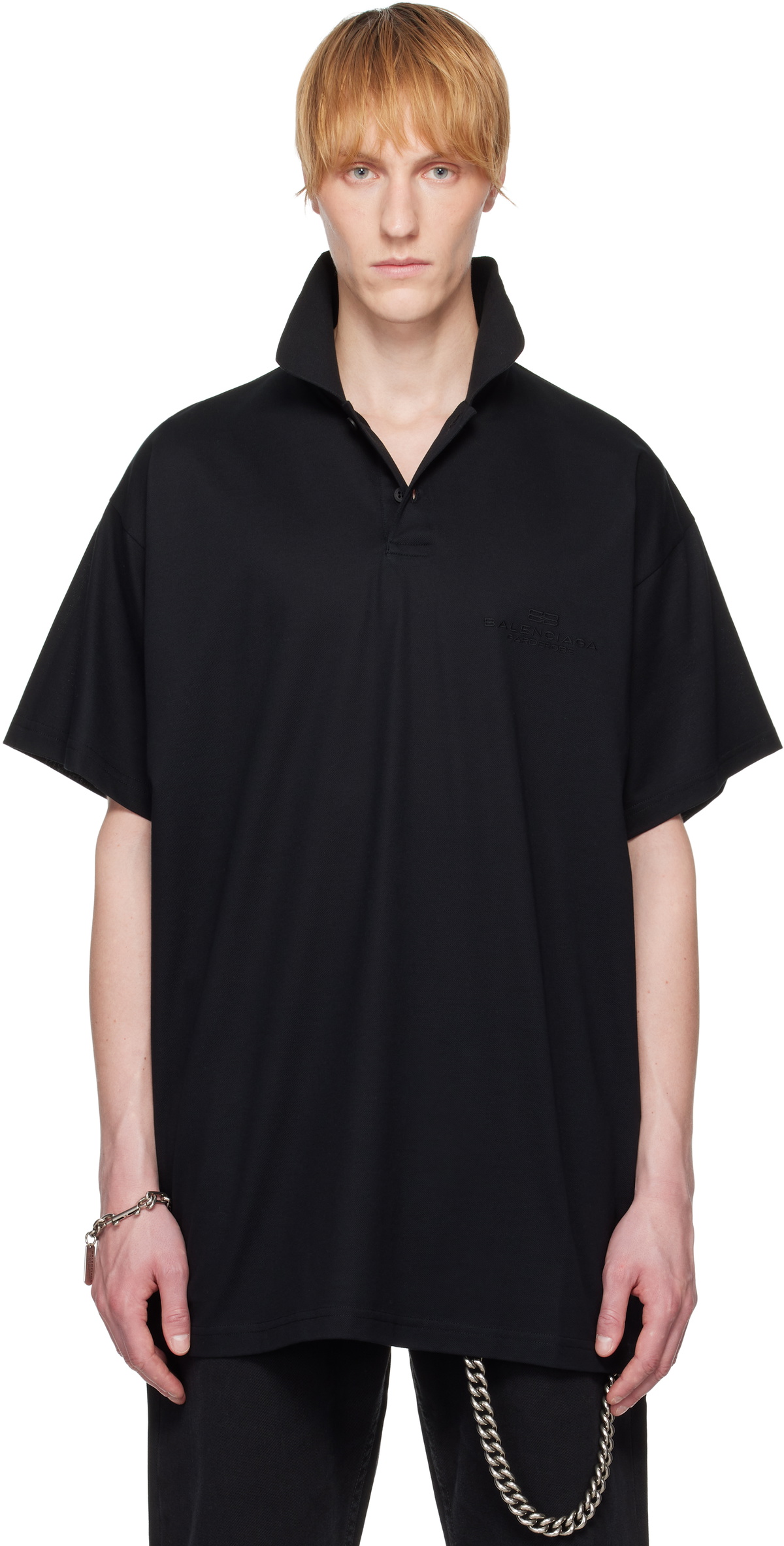 【送料関税込】Balenciaga Garderobe Polo Balenciaga Black BB Garderobe Polo Balenciaga