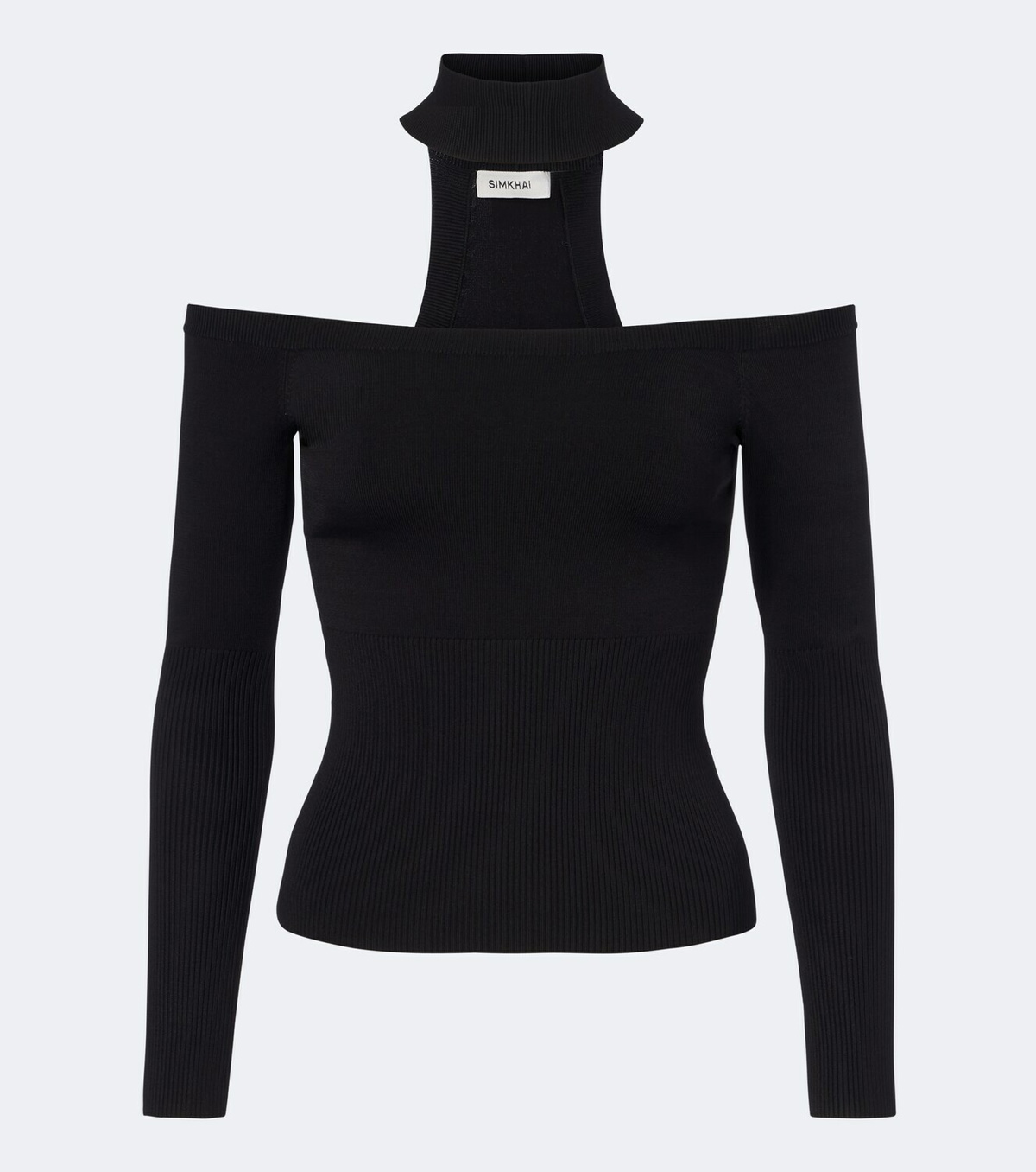 Simkhai Lila off-shoulder ribbed-knit top