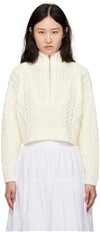 Staud Off-White Cropped Hampton Sweater