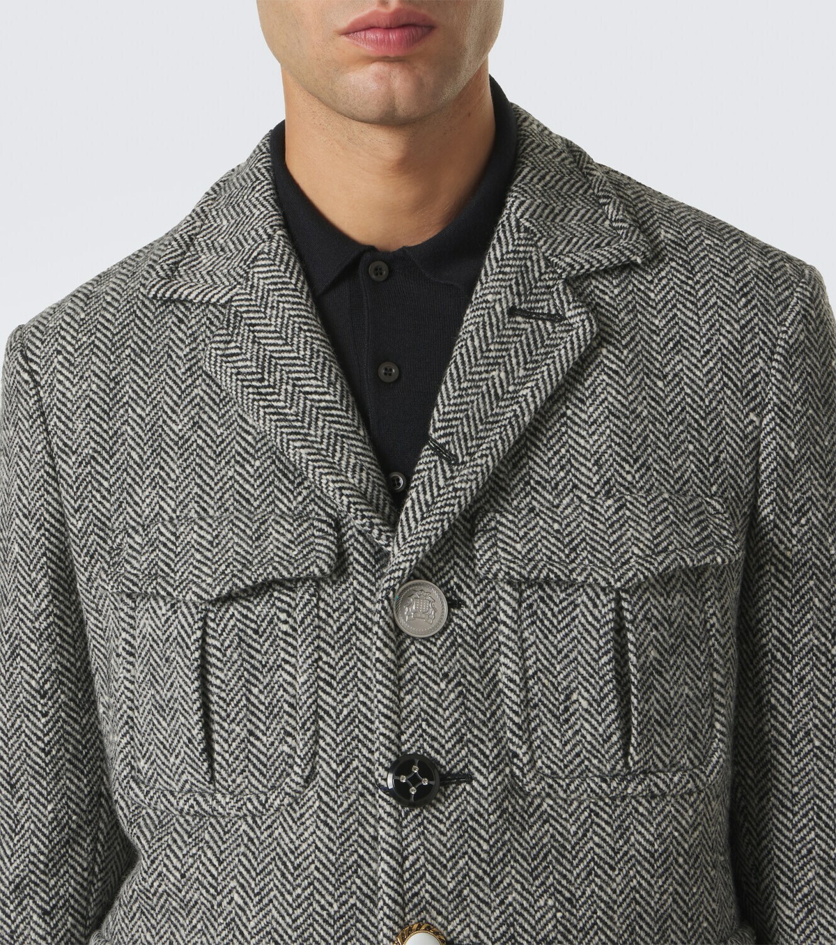 Junya Watanabe Herringbone wool-blend blazer