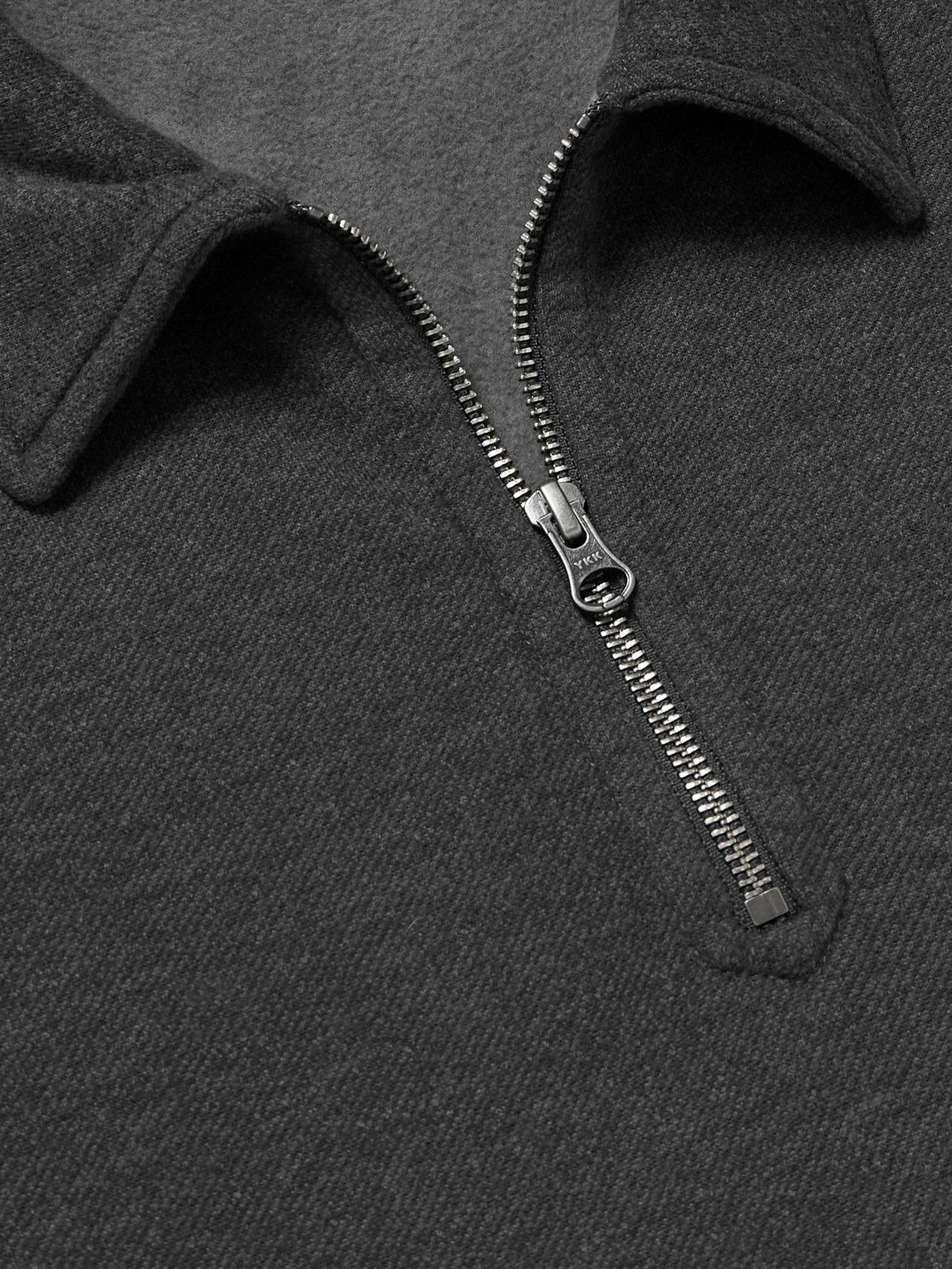 Hartford - Cotton-Blend Jersey Half-Zip Sweatshirt - Gray