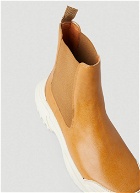 Faux-Leather Chelsea Boots in Beige