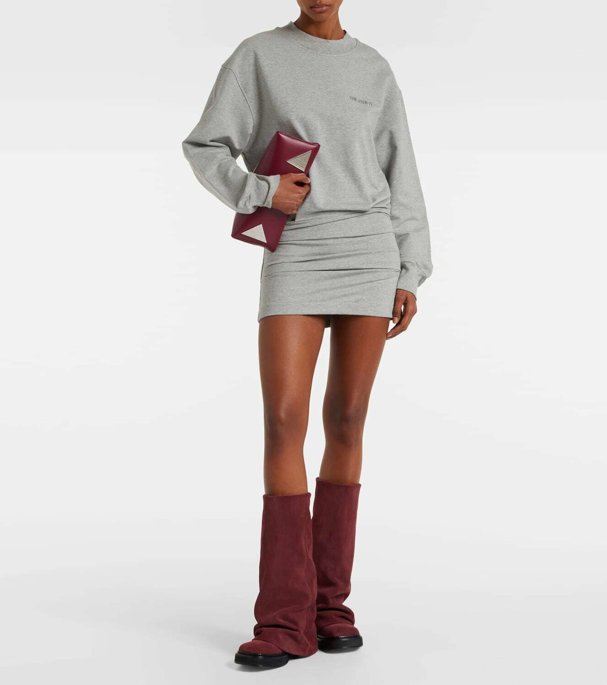 The Attico Cotton-blend jersey sweatshirt dress