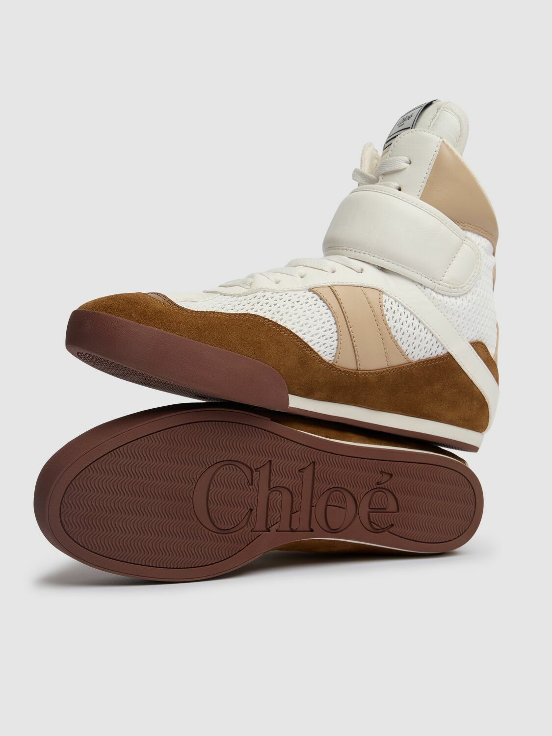 CHLOÉ Kick Lace-up Leather High Top Sneakers Chloe