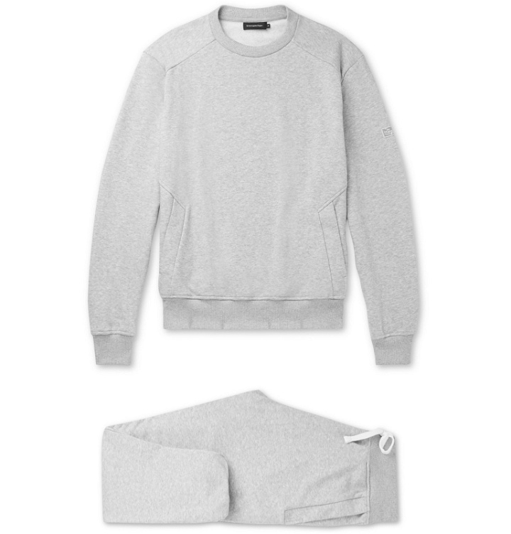 Photo: Ermenegildo Zegna - Mélange Loopback Cotton-Blend Jersey Sweatshirt and Sweatpants Set - Gray