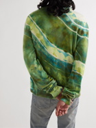 AMIRI - MA Logo-Embroidered Tie-Dyed Cashmere-Blend Sweater - Green