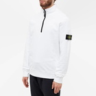 Stone Island Men's Brushed Cotton Fleece Half Zip Sweat in White