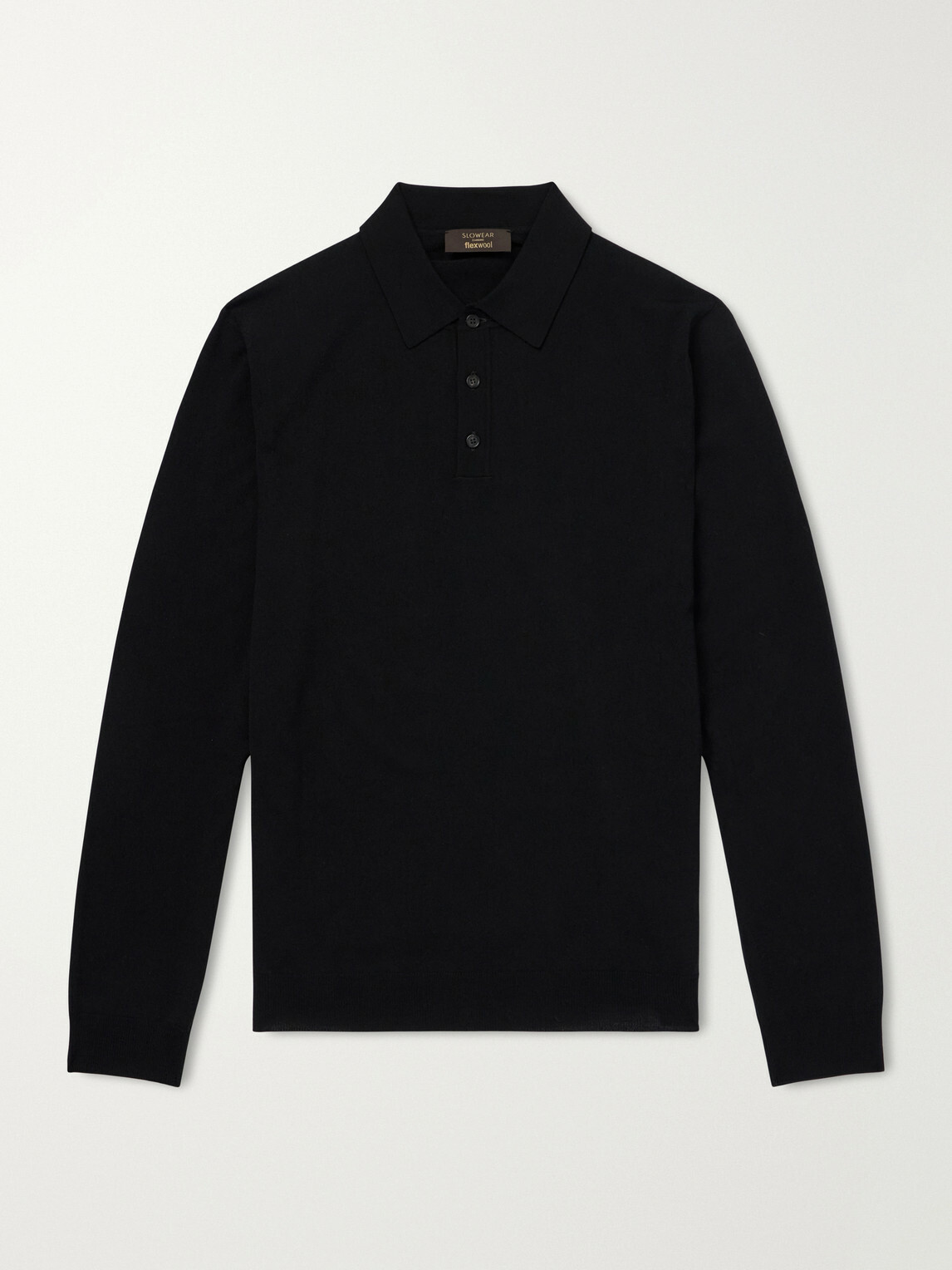 Slowear - Slim-Fit Flexwool Polo Shirt - Black