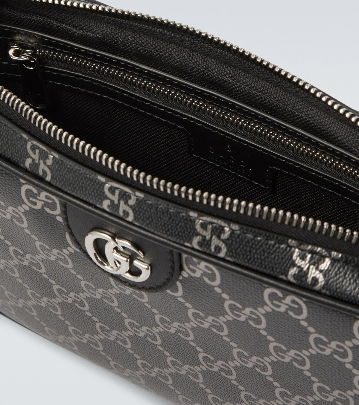 Gucci GG leather-trimmed shoulder bag