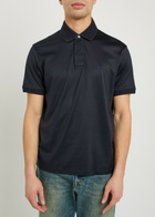 Emporio Armani Logo-embroidered Jersey Polo Shirt Navy