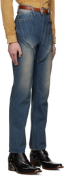 Juntae Kim Blue Corset Jeans