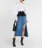 Alexander McQueen Draped cotton poplin shirt