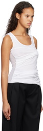 Subtle Le Nguyen White Draped Tank Top