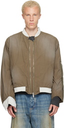 424 Khaki Military Bomber Jacket