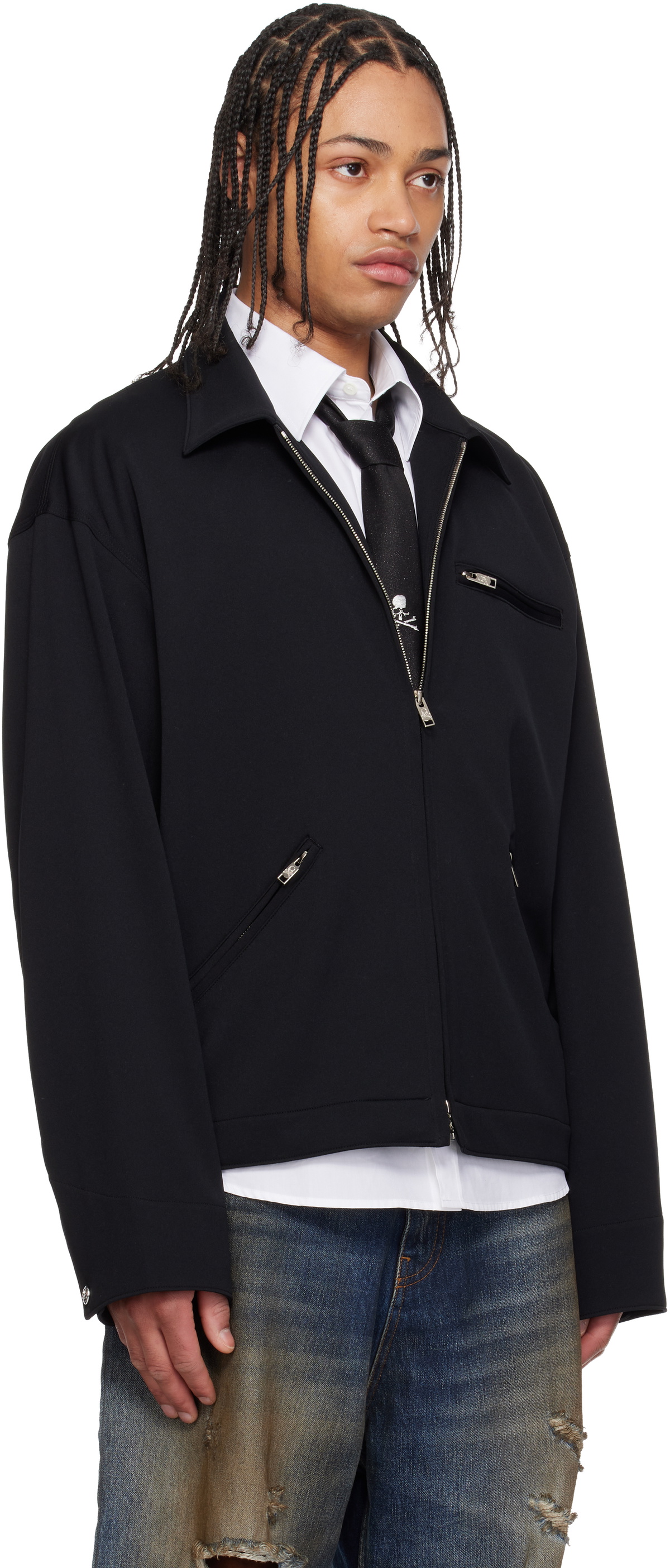 mastermind JAPAN Black Jersey Detroit Jacket