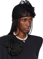 VAQUERA Black Lace Flower Beanie
