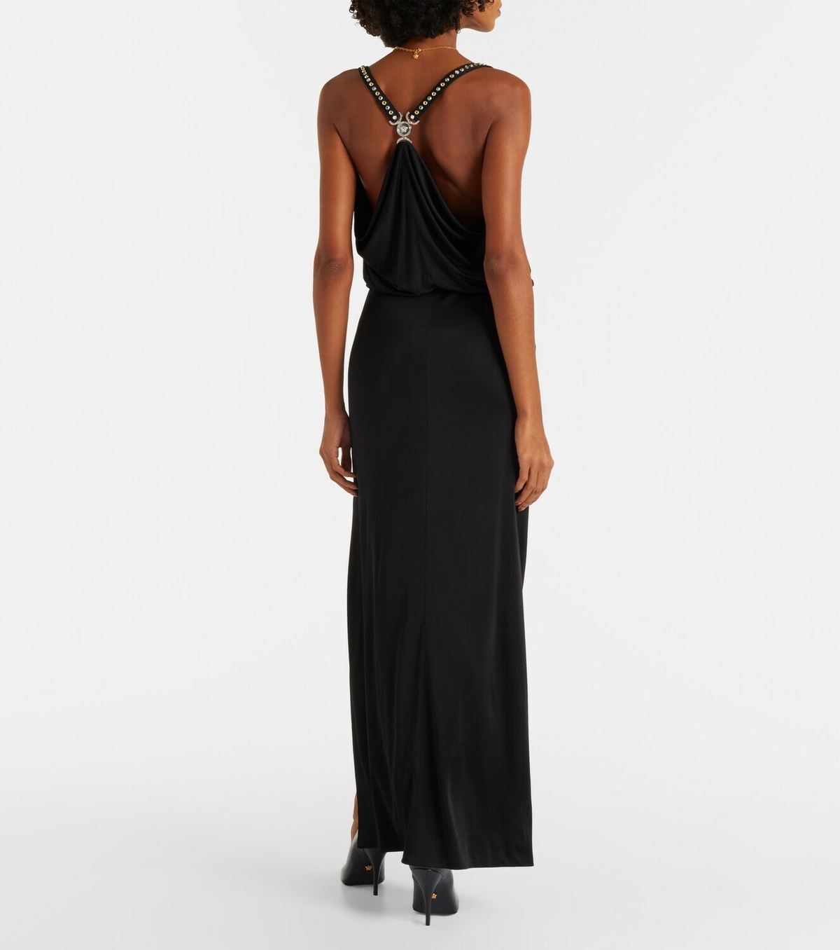Versace Embellished jersey gown
