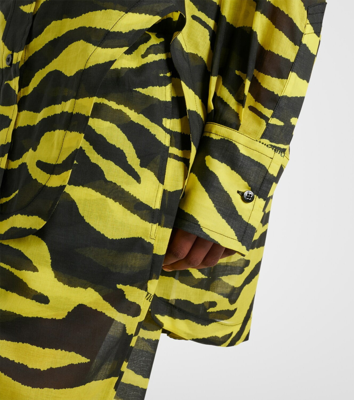 The Attico Animal-print cotton muslin shirt