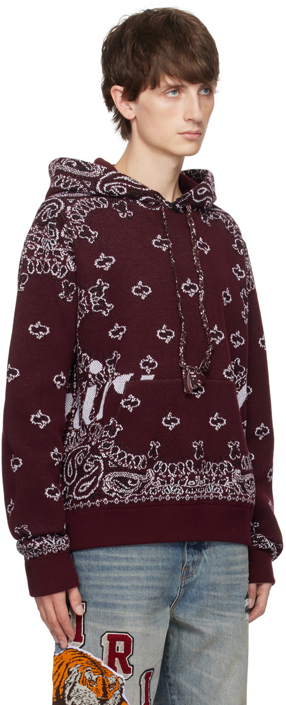 AMIRI Burgundy Bandana Hoodie Amiri