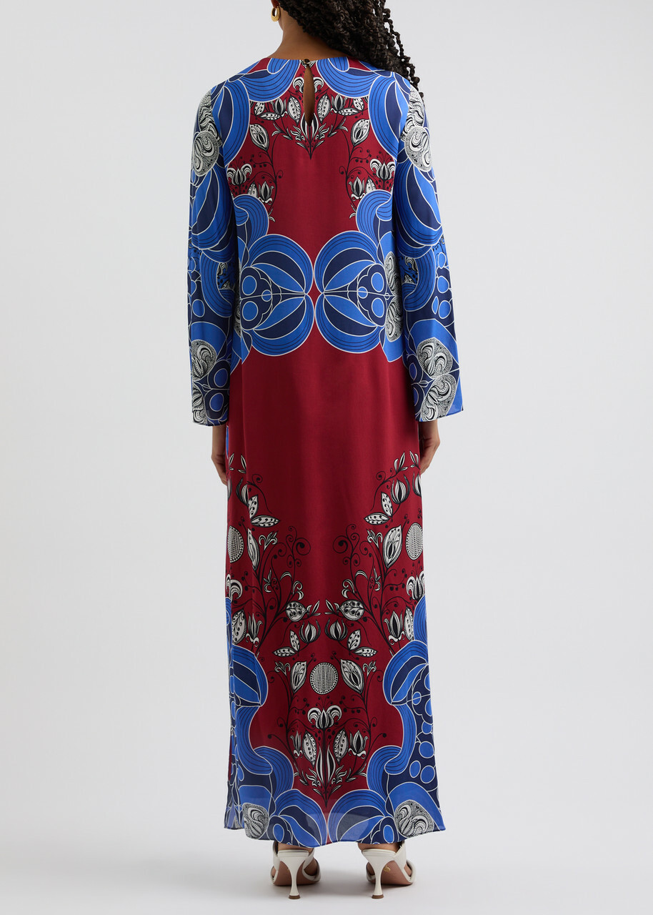 Borgo DE Nor Capucine Printed Maxi Dress Blue