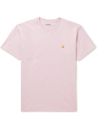 Carhartt WIP - Logo-Embroidered Cotton-Jersey T-Shirt - Pink