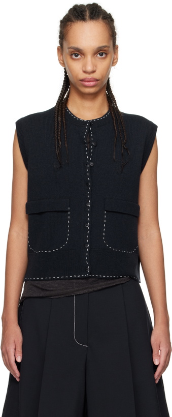 Photo: Cordera Navy Merino Wool Stitched Vest