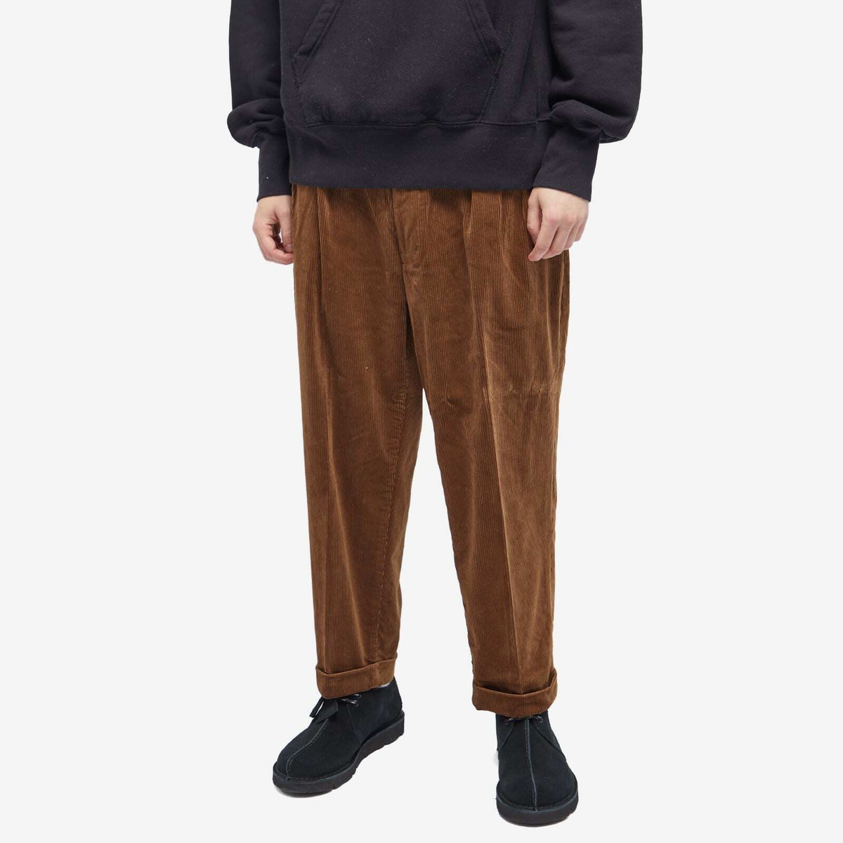 Beams Plus Men's 2 Pleat Corduroy Pant in Golden Brown Beams Plus