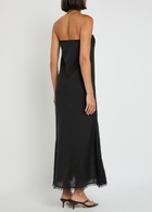 Skall Studio Victoria Strapless Linen Maxi Dress Black