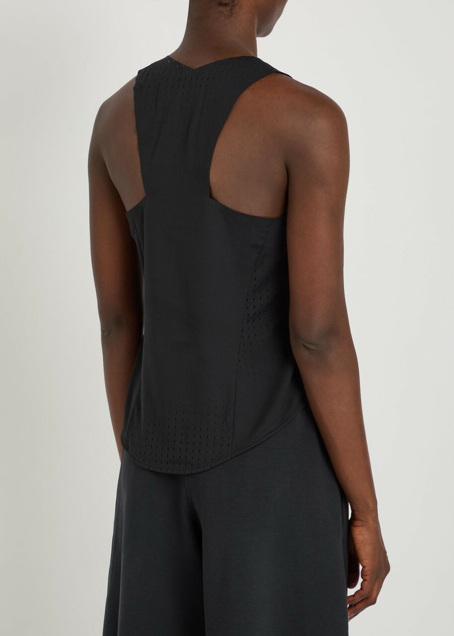 Nike Aeroswift Dri-fit Adv Perforated Jersey Running Vest Black And White