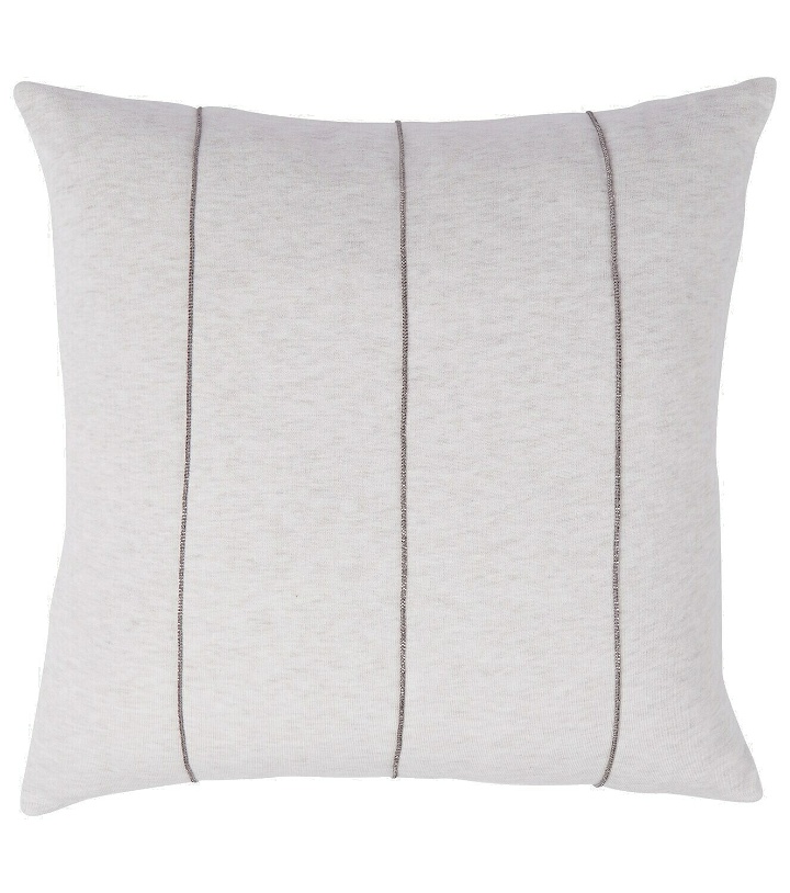 Photo: Brunello Cucinelli - Embellished cotton cushion