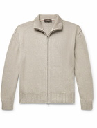 Loro Piana - Silk and Linen-Blend Zip-Up Cardigan - Gray