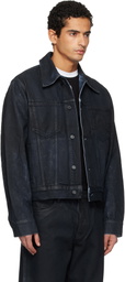 Marine Serre Black Moon Waxed Denim Jacket