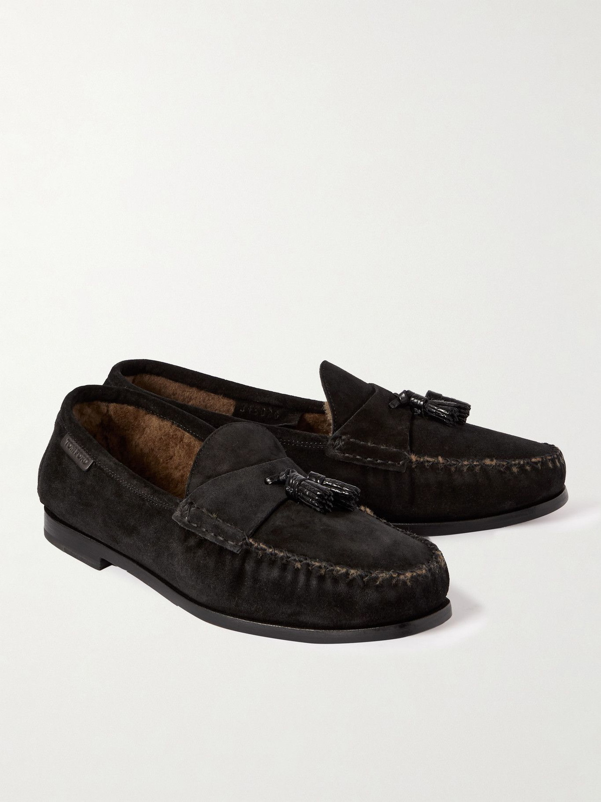 Tom Ford Berwick Shearling tasseled suede loafer size 11 TOM FORD - Berwick Shearling-Lined Tasselled Suede Loafers  main image 3