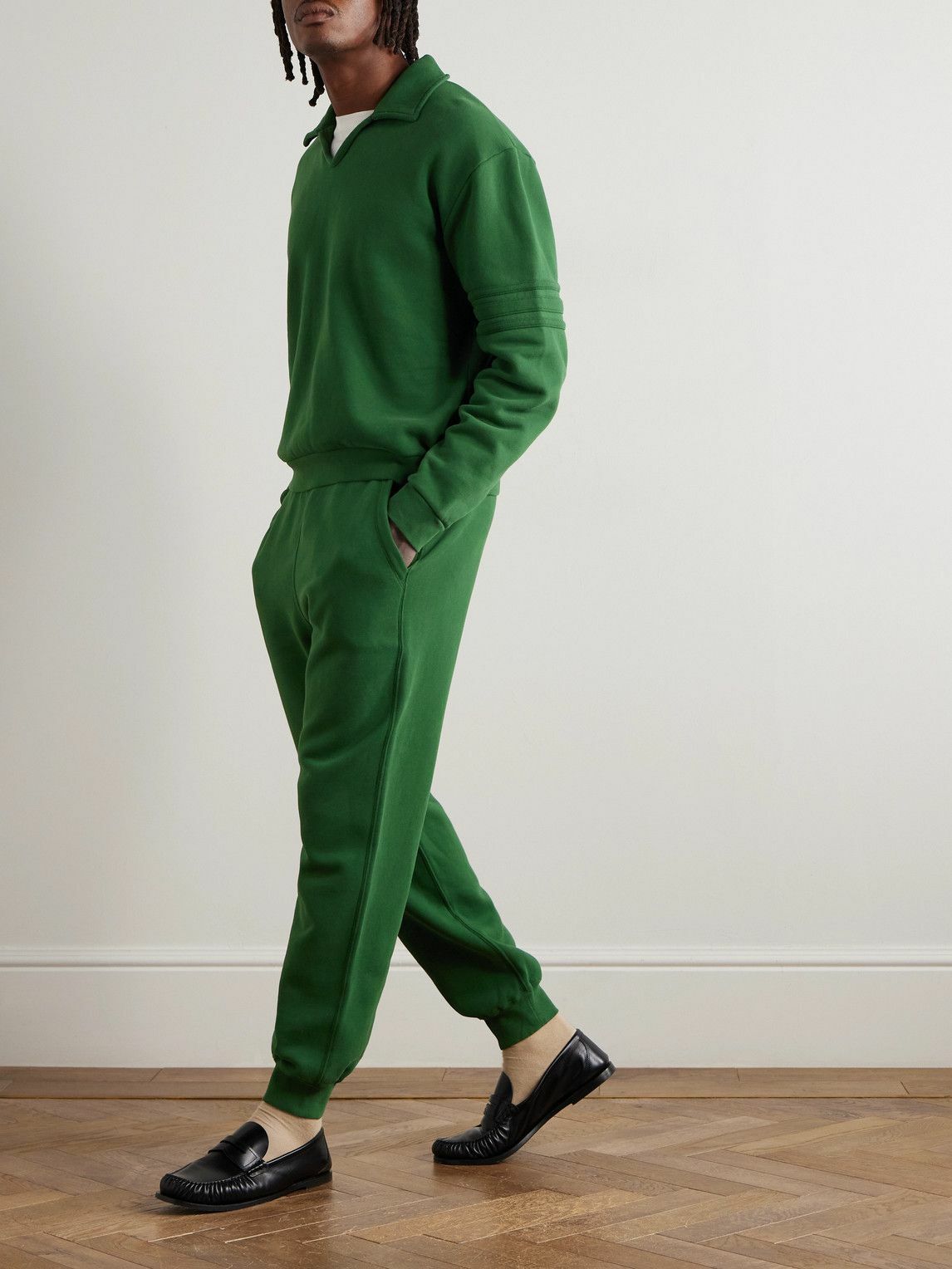 BODE - Tapered Cotton-Jersey Sweatpants - Green