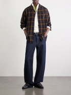 Beams Plus - Convertible-Collar Checked Woven Shirt - Black