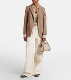 Max Mara Marin Small leather-trimmed top-handle bag