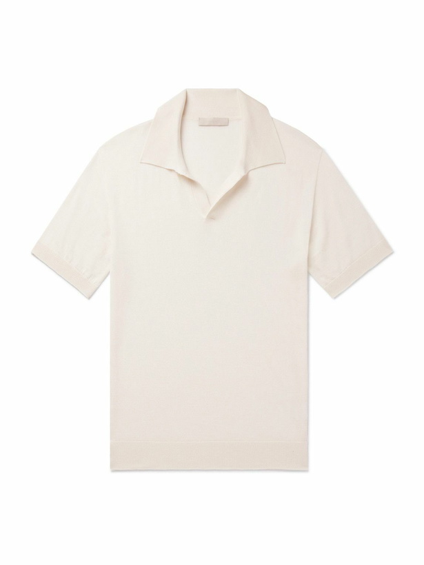 Photo: Saman Amel - Capell Slim-Fit Cashmere and Silk-Blend Polo Shirt - Neutrals