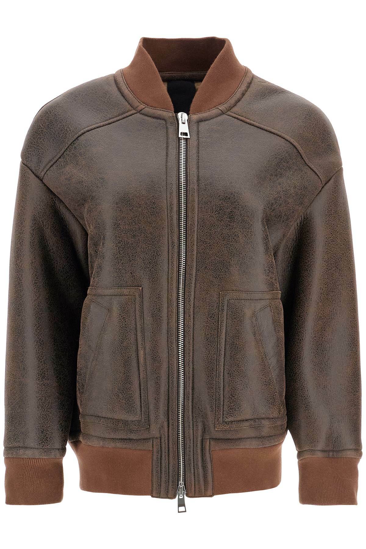BLANCHA shearling bomber jacket Brown