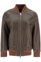 BLANCHA shearling bomber jacket Brown